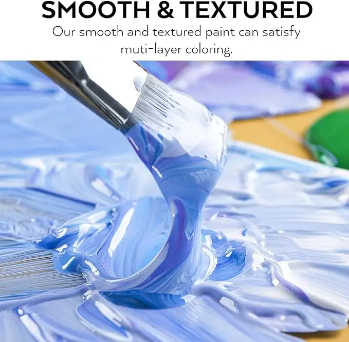 Wholesale Non-Toxic Lasting Quality Rich Pigments High Covering Professional Acrylic Paint Set Canvas Wood Fabric Ceramic Crafts