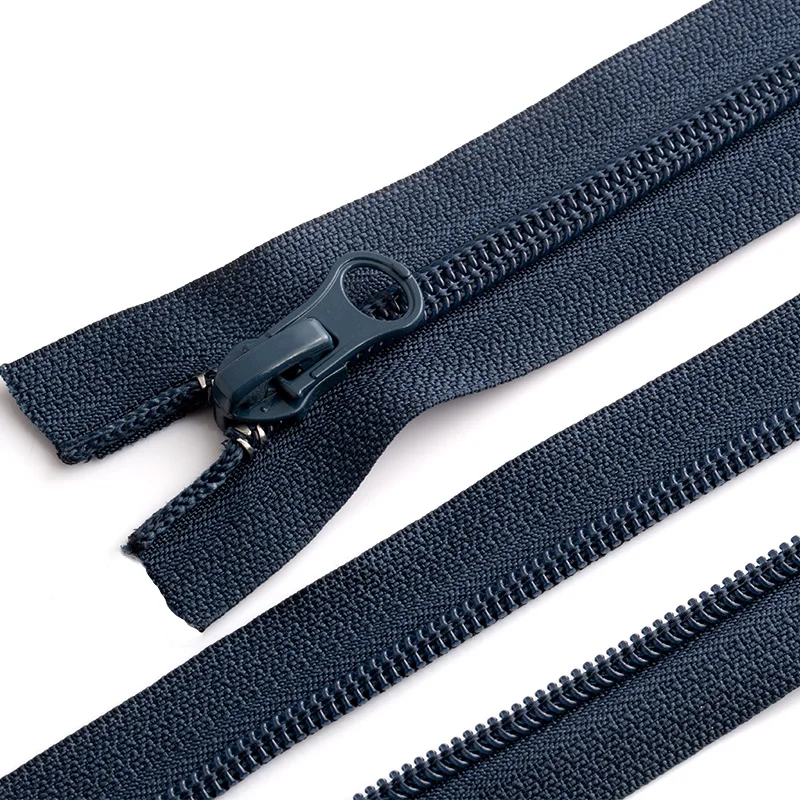 Premium Quality Dark Blue Detachable Nylon Two-Way Separator Zippers For Garments And Bags