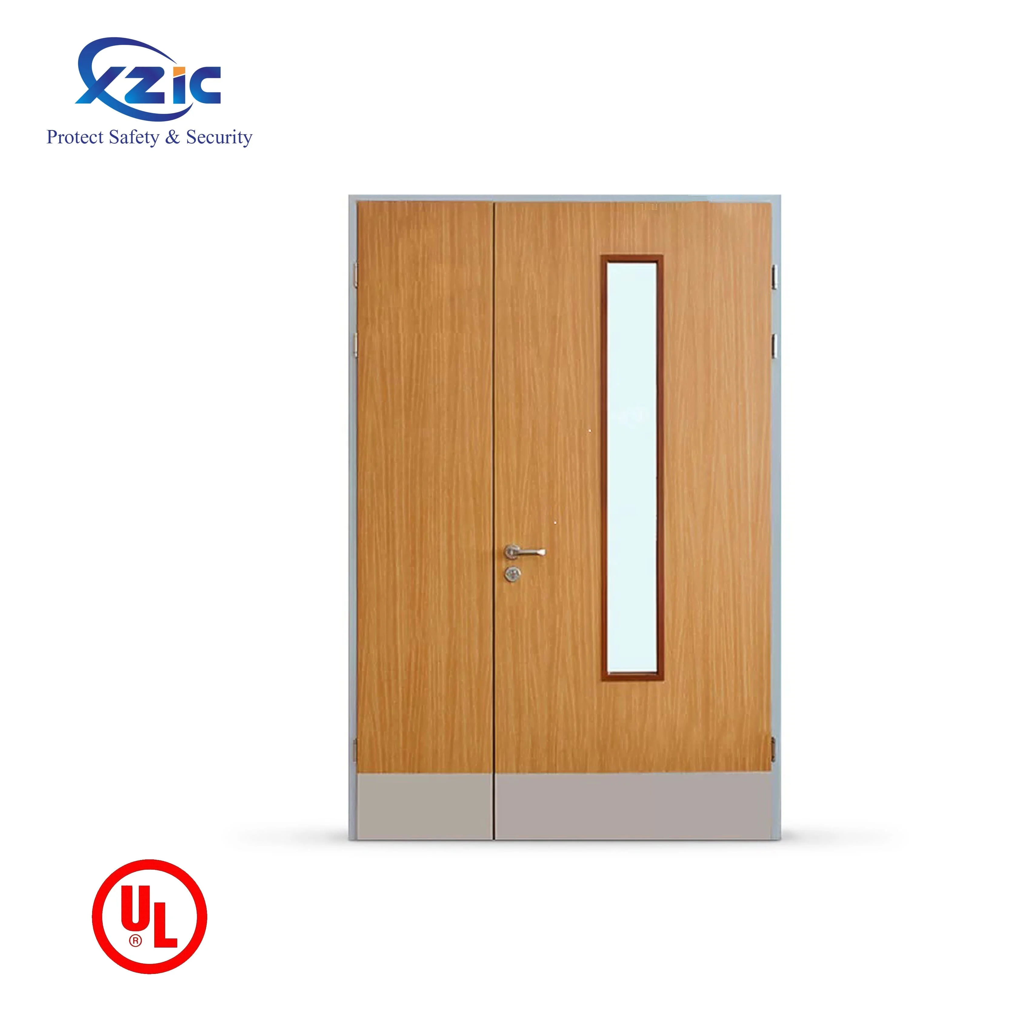 Double Leaf Fire Rated Main Gate Entrance Wooden Door