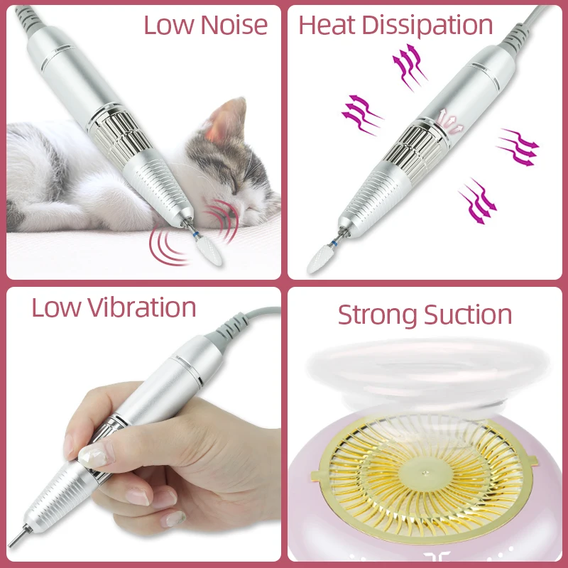 2021 Private Label Nail Dust Collector Vacuum Tech Table Nail Dust Collector With Drill Machine