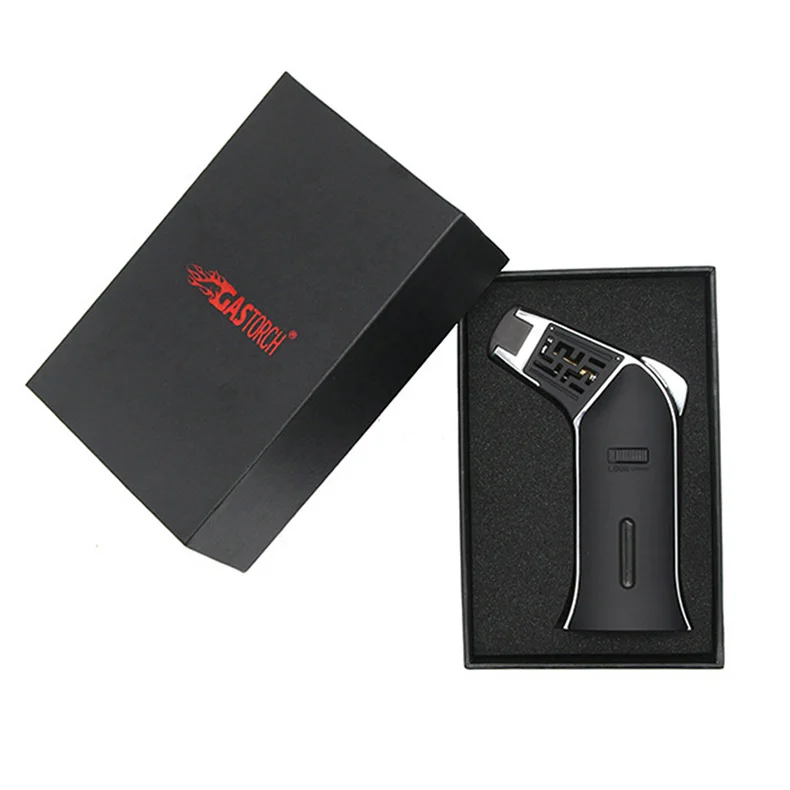 XY840868 Personalized Custom Logo Box Rechargeable Butane Gas Kitchen Cooking Blow Torch Gas Lighter