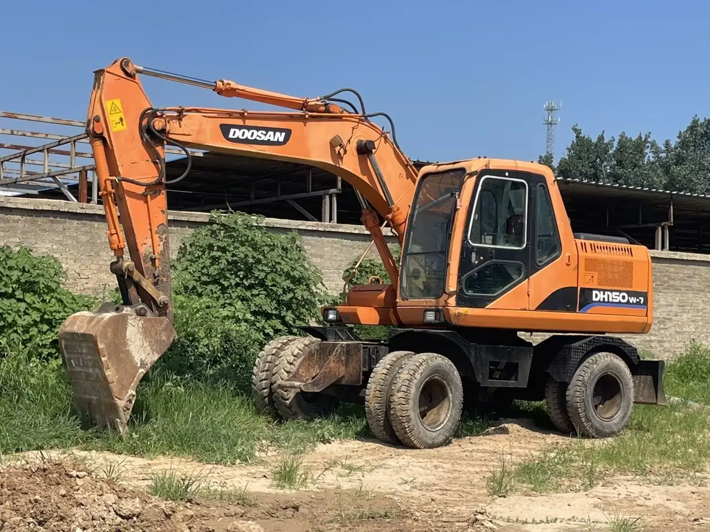 Doosan DH150W Южная Корея сделанный подержанный колесный экскаватор 90% новый doosan DH150W-7 DH150 DH 150 W