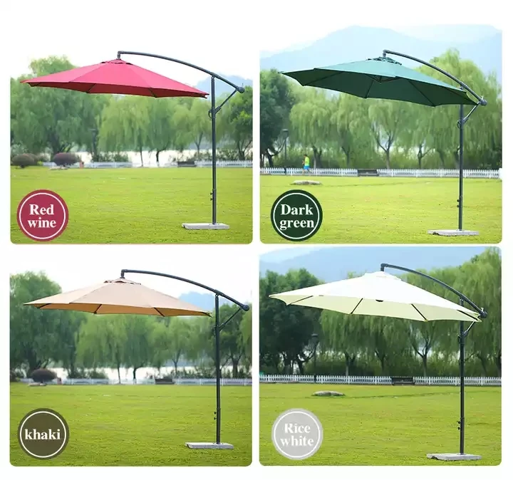3m Outdoor Furniture Parasol Sun Shade Cantilever Banana Hanging Waterproof Garden Canvas Parasol  Restaurant Umbrella