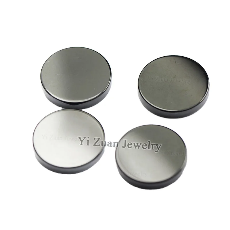 YZ Wholesale price black onyx beads agate slice Round shape double flat cabochon agate onyx stone for jewelry making