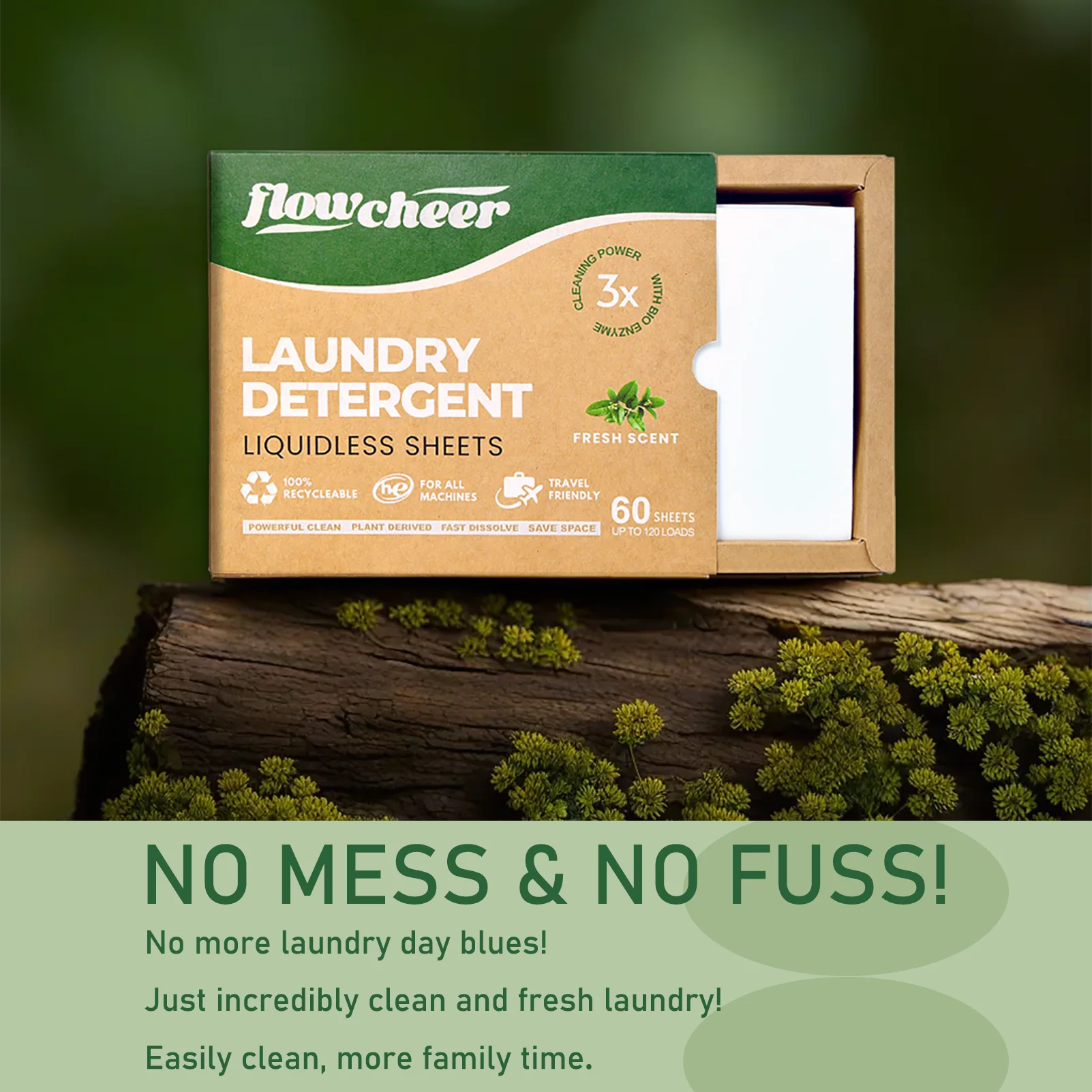 Customized Eco-friendly Laundry Detergent Sheets Plastic Free Power Sheets Laundry Detergent Sheet for Household