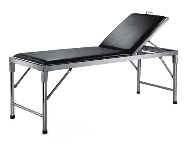 Hospital Furniture Examination Bed Stainless Steel Examination Couch with Back rest