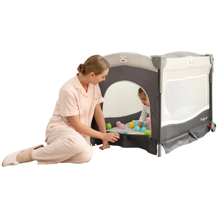 Foldable Travel Portable Folding Nursery Convertible For Baby Playard Crib