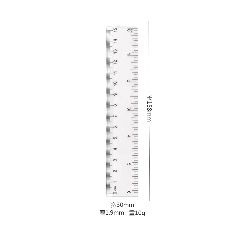 Wholesale 15cm Scale Clear Transparent Plastic Ruler School Office Supplies Measure Tools Stationery Ruler