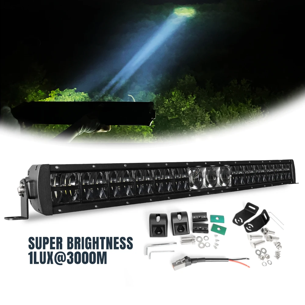 1Lux@3000M Combo Spot Driving Light Bar off road Dual Rows 4X4 22' 32' 42' INCH Offroad Car roof 52 inch Laser LED Light bar