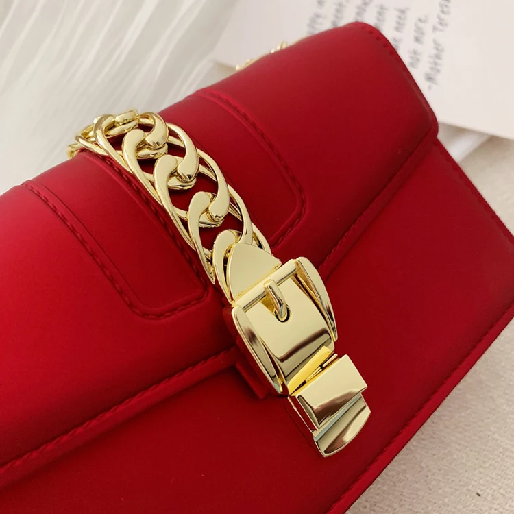 Purses Bags Chain Jelly Handbags Wholesale Matte Pvc purse shoulder bag for Women