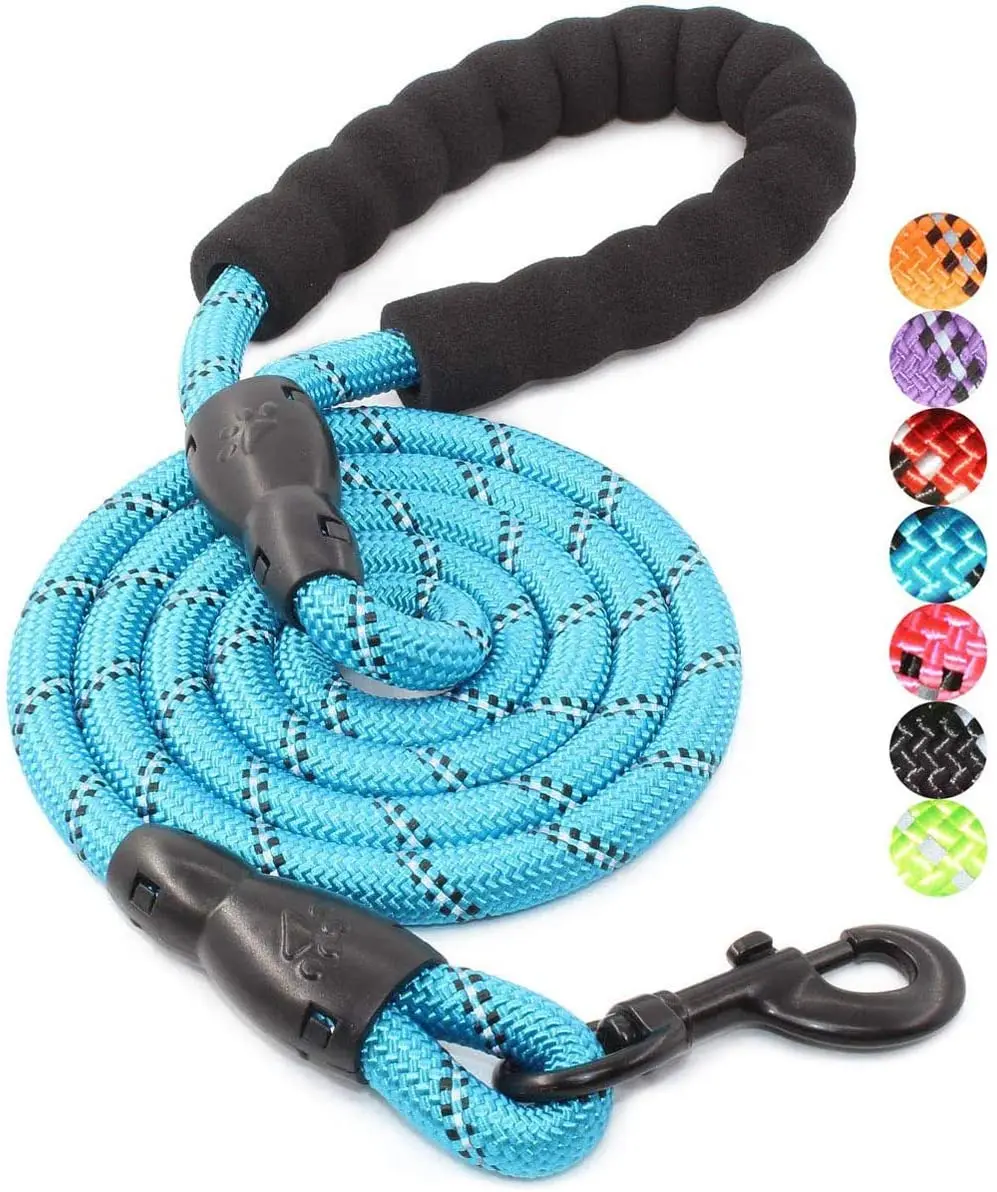  Upgrade Highly Reflective Threads Strong Durable Polyester Dog Leash with Comfortable Padded Handle for Medium Large