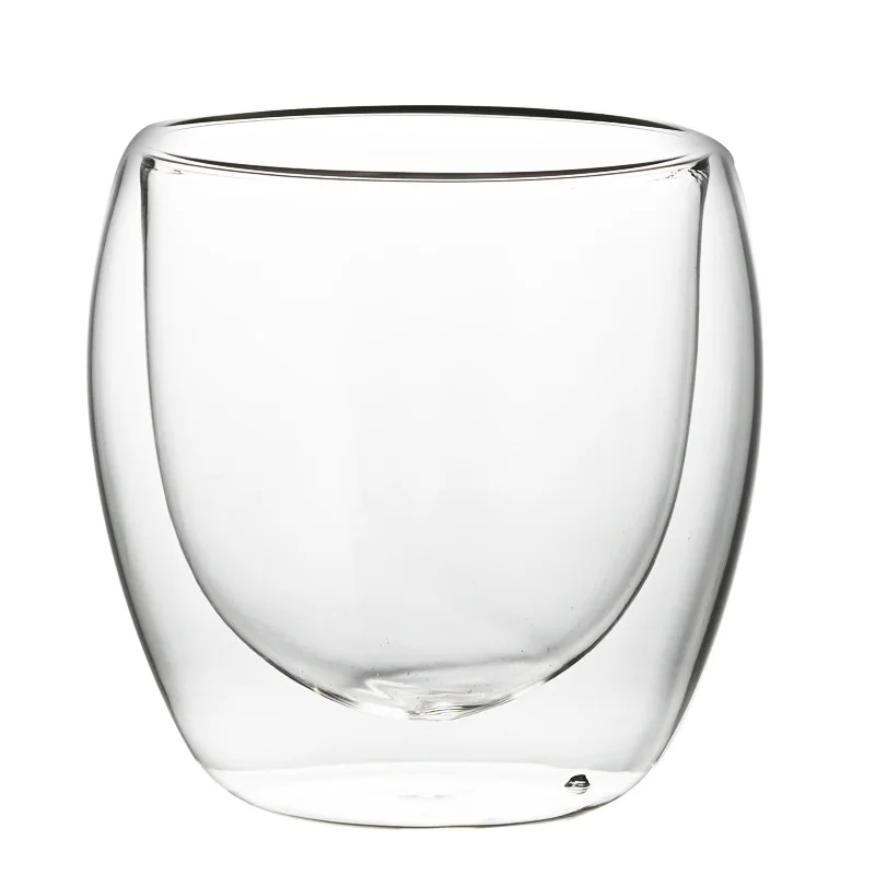 Double Wall Glass Cup Glass Cup Wholesale Transparent High Quality Customized Minimalist Mugs Giveaways
