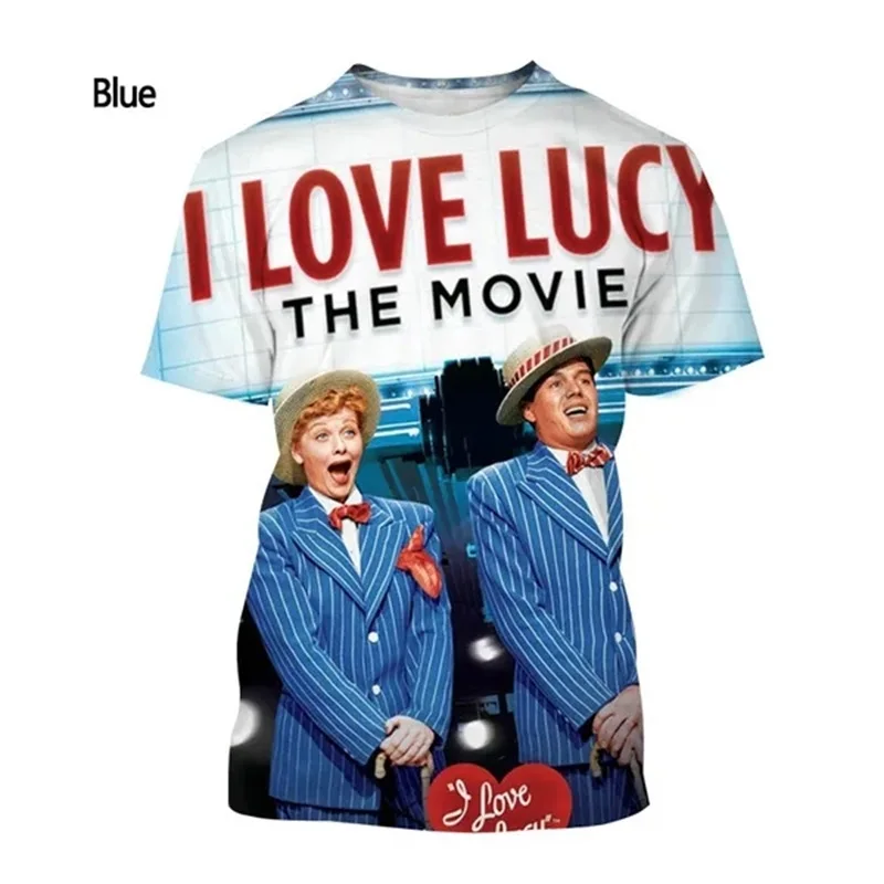 Comedy TV Series I Love Lucy T Shirt For Men Women 3D Printed Short-sleeved Casual Oversized Tee Tops Crew Neck Funny Tshirts