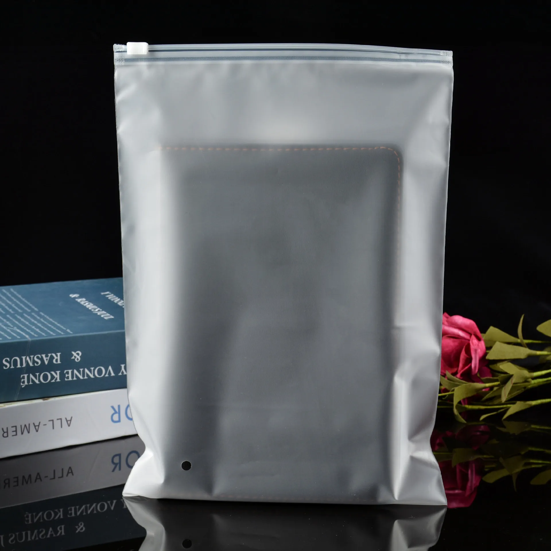 Высококачественная полиэтиленовая одежда, нижнее белье, носки, пластиковая матовая сумка на молнии