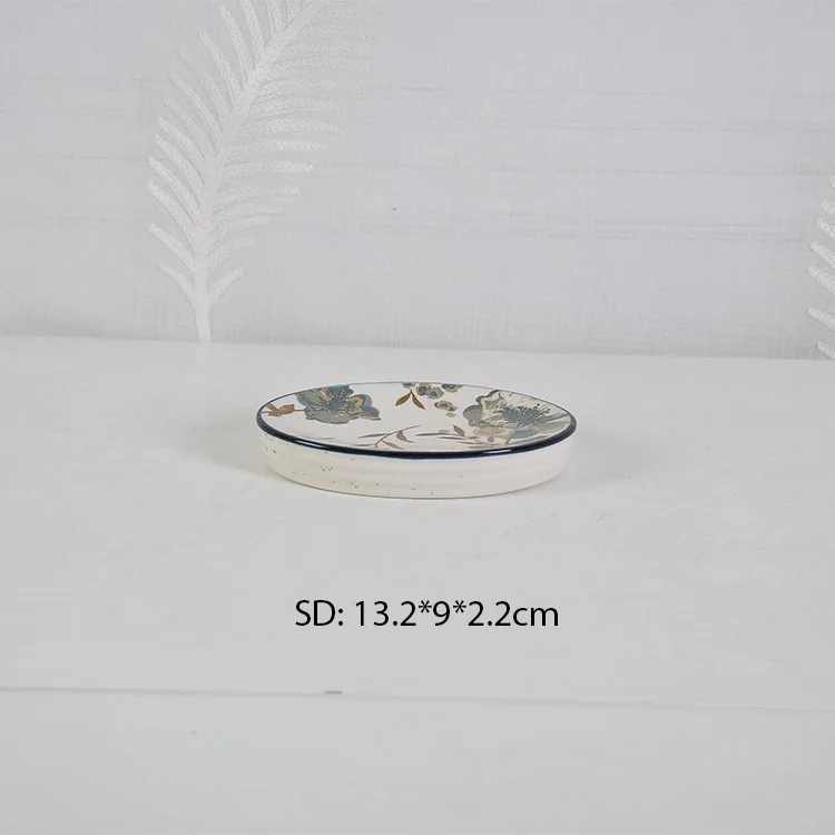 Wholesale Modern Design Customize Flower Bathroom Concise Style Accessories Set Ceramic Bathroom Set