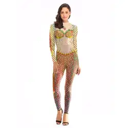 Sexy Women Print Costumes Tight Bodysuit Accept OEM /ODM N37-10