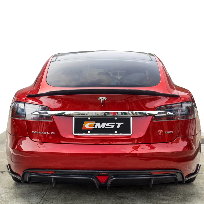 Carbon fiber body kit for Tesla model s front spoiler rear diffuser side skirts and trunk spoiler for Tesla model s facelift