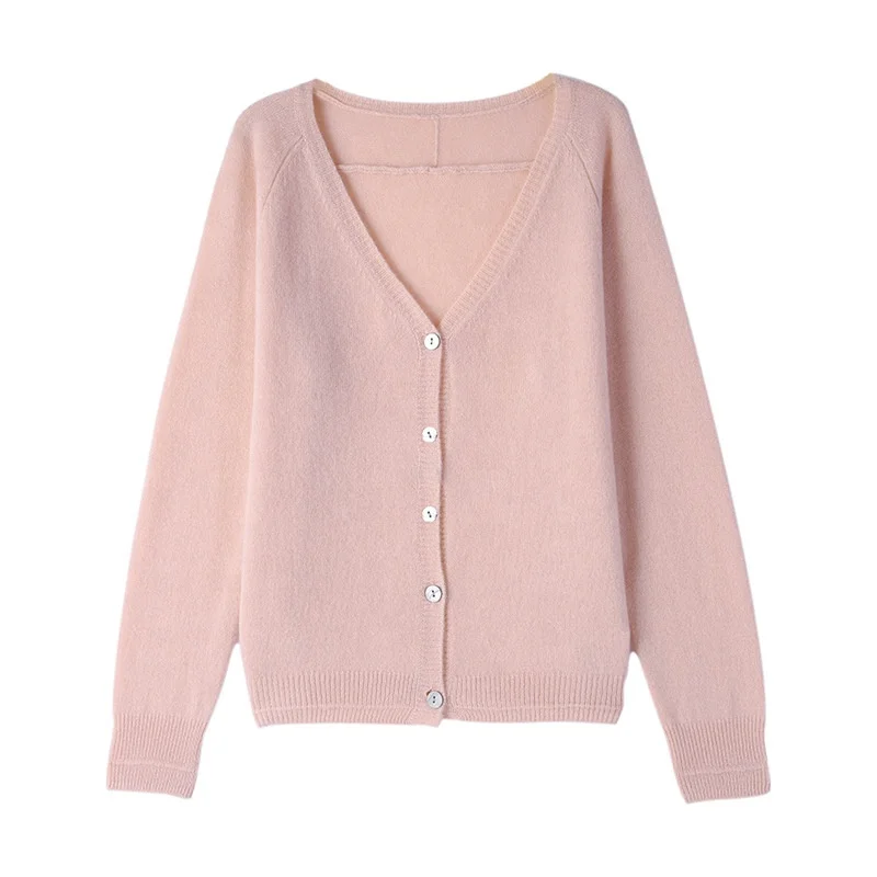 Fashion Style Womens Cashmere Sweaters Long Sleeve Cardigan Women With Pocket