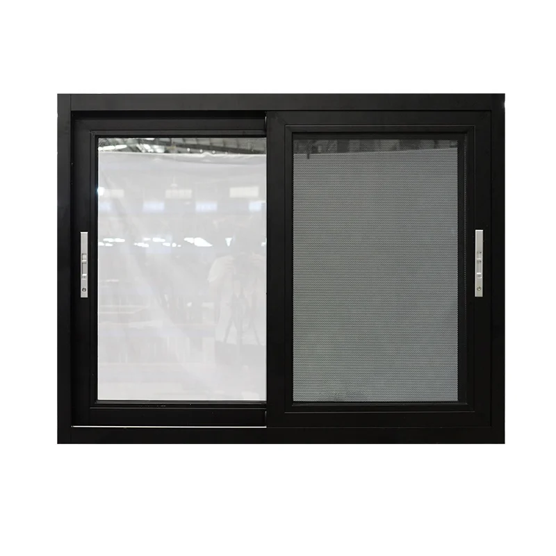 Hihaus manufacturer black double glazed insulated sliding aluminum windows
