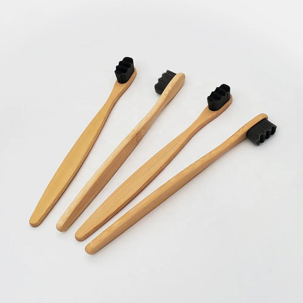 Ultra soft 10000 bristle natural degradable bamboo flat shape grace toothbrush for oral care