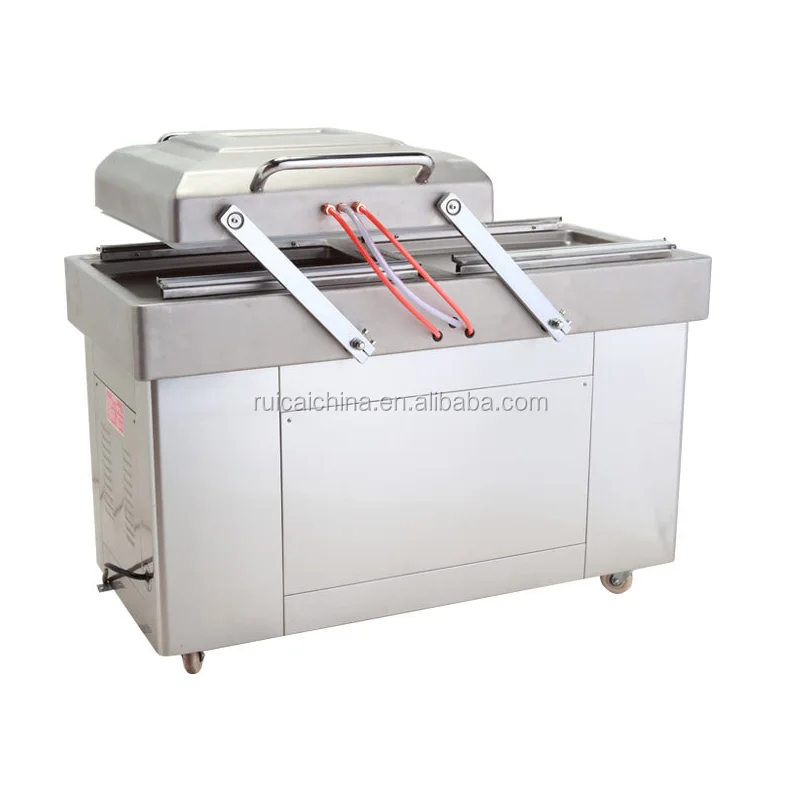 Large two chamber plastic bag food fish vacuum nitrogen sealer packing machine/ fresh food sealing machine for Sea food