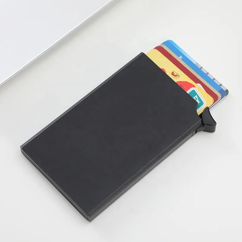 Алюминиевый держатель для кредитных карт тонкий RFID блокирующий всплывающий чехол бизнес Противоугонный