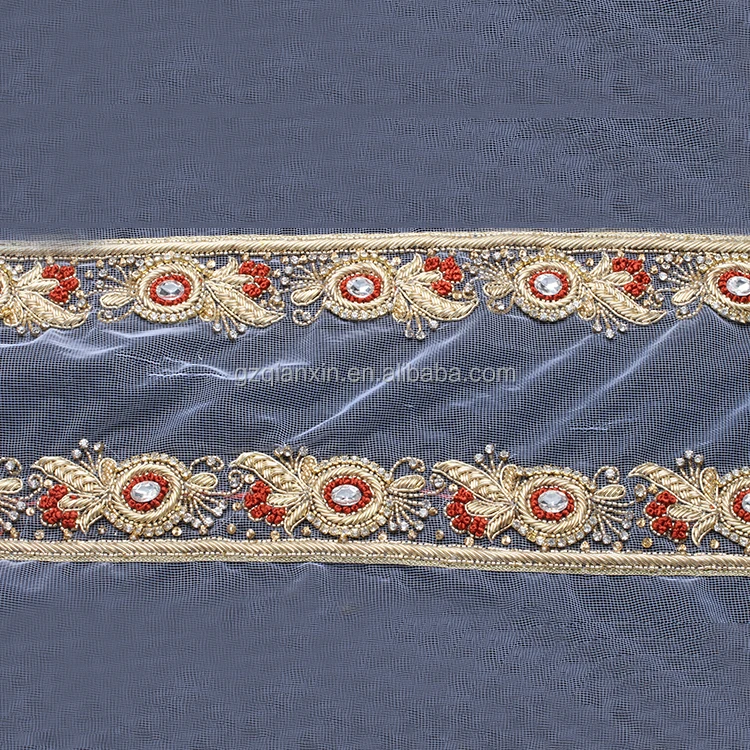 
Indian Gold Wire Trimming With Stone 