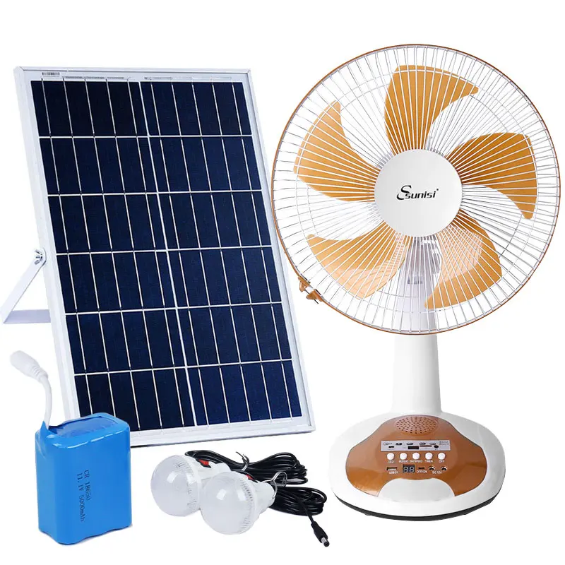 OEM Outdoor Home Solar Electric Power Fan 12 inch Portable Rechargeable Fan Energy Solar Stand Fan