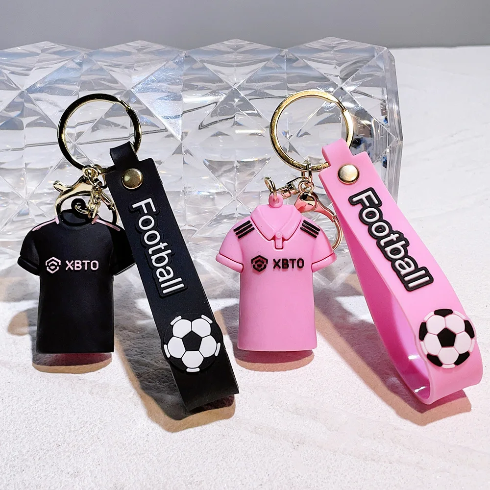 Latest Style design cartoon character inter miami cf messi jersey rubber keychains with wristlet