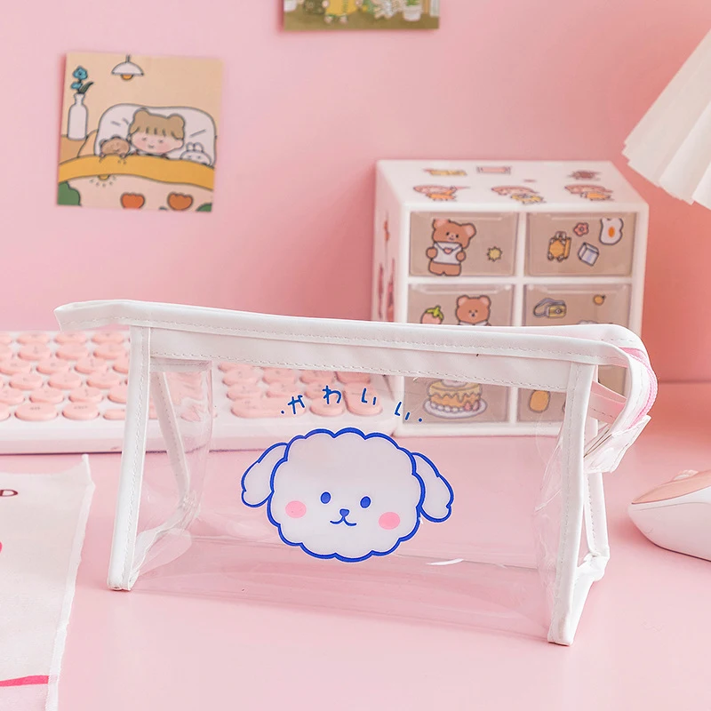 
PVC Big Capacity Clear Pen Pencil Case Storage Pouch Stationery Bag pen bag transparent 