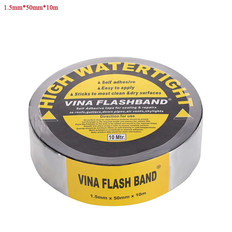 Spot Wholesale 50mm Width Aluminum Foil Super Fix Adhesive Bitumen Tape Road Crack Repair Tape