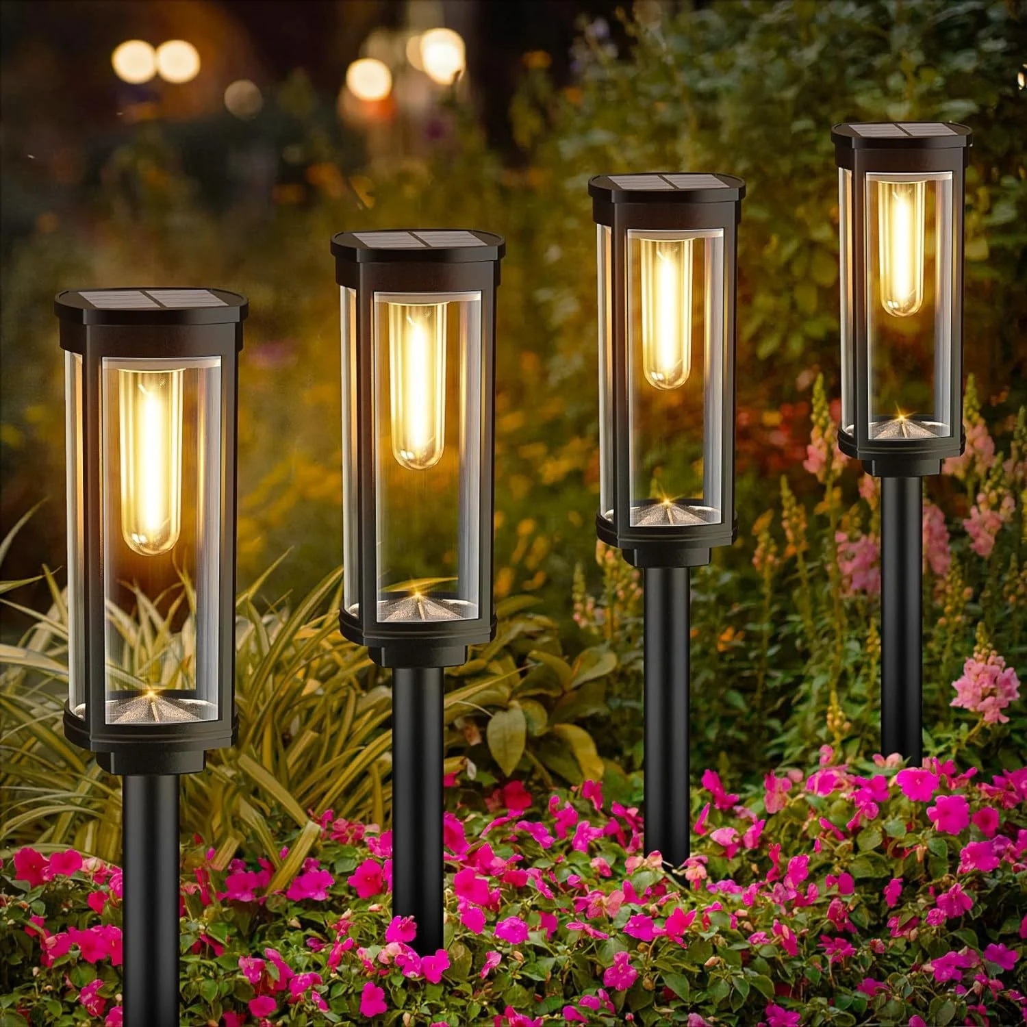 8Pack Outdoor Solar tungsten Garden Light  waterproof brightest solar lights decorative home depot Vintage classic tungsten lamp