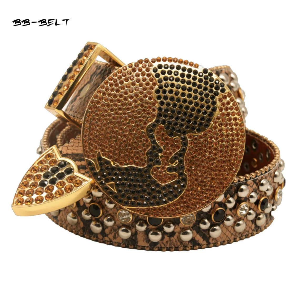 [Buyer service link] Manufacture Luxury Crystal Rhinestone Belts Men Women Unisex Studded Western Sparkle Designer Leather Belt