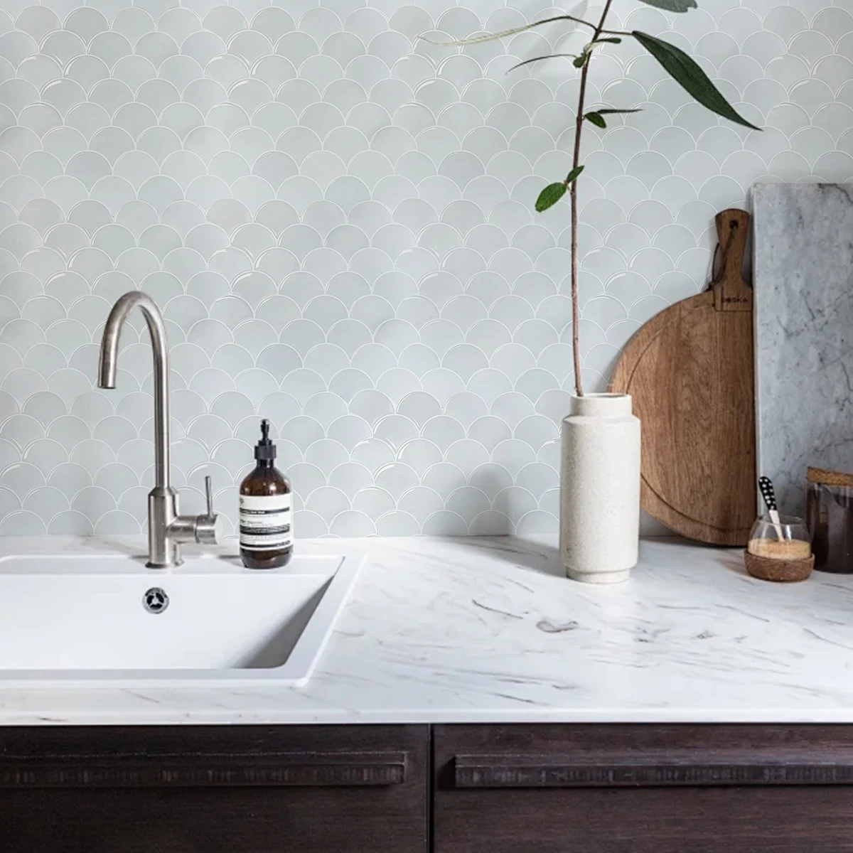 Gray color 12x12 backsplash tile peel and stick design products smart vinyl tile