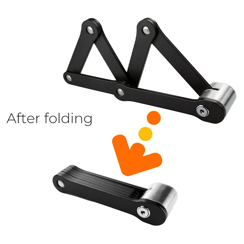 Wholesale 120db Anti-Theft Security Alarm Folding Lock Stainless Steel Folding Bicycle Frame Lock