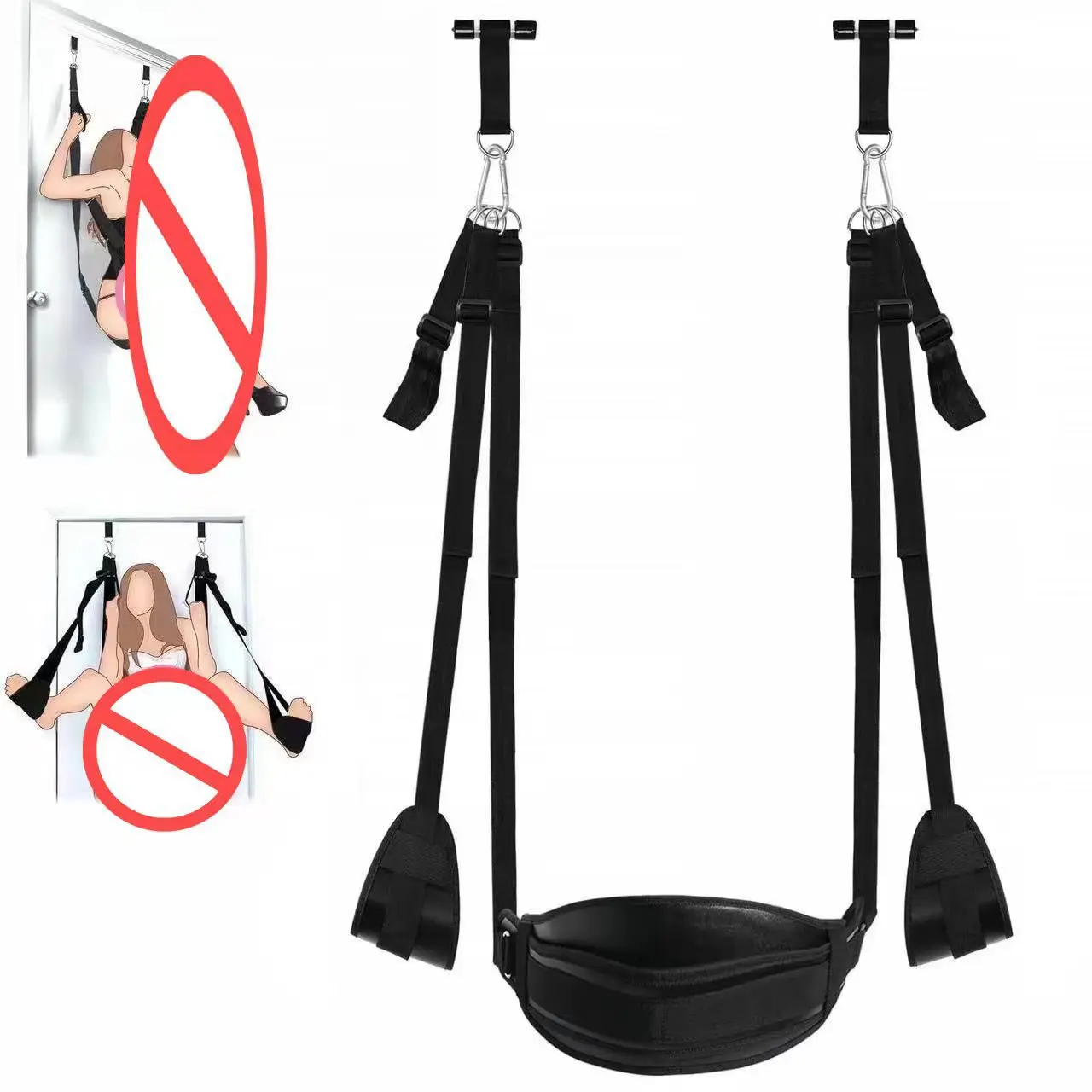 BDSM Restraints Hanging Door Sex Toys Sex Swing Bondage Slave Leather Soft Plush Sex Slings with Adjustable Straps Handcuffs%