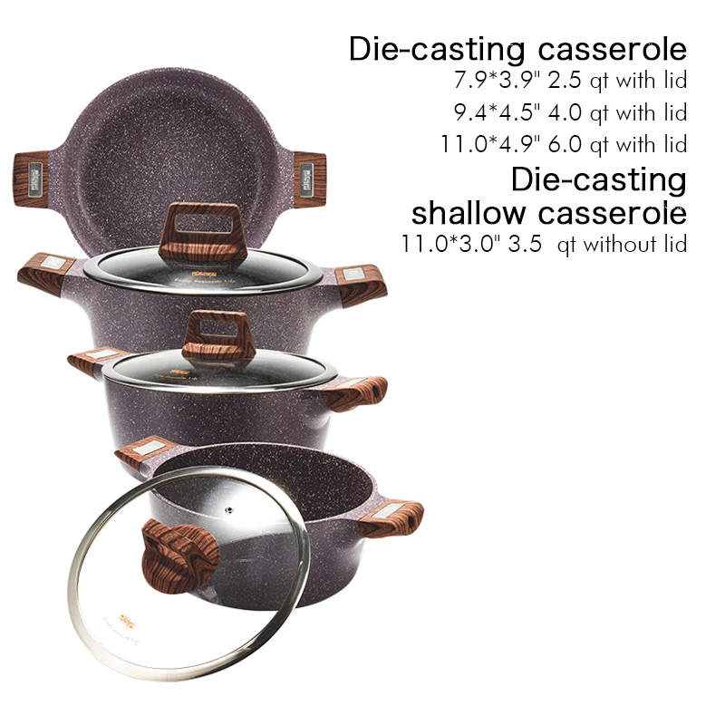 DSP Hot Sale Professional Cookware Set Household Cooking Pot Casserole Soup Pot Four-piece Combination Pot Set