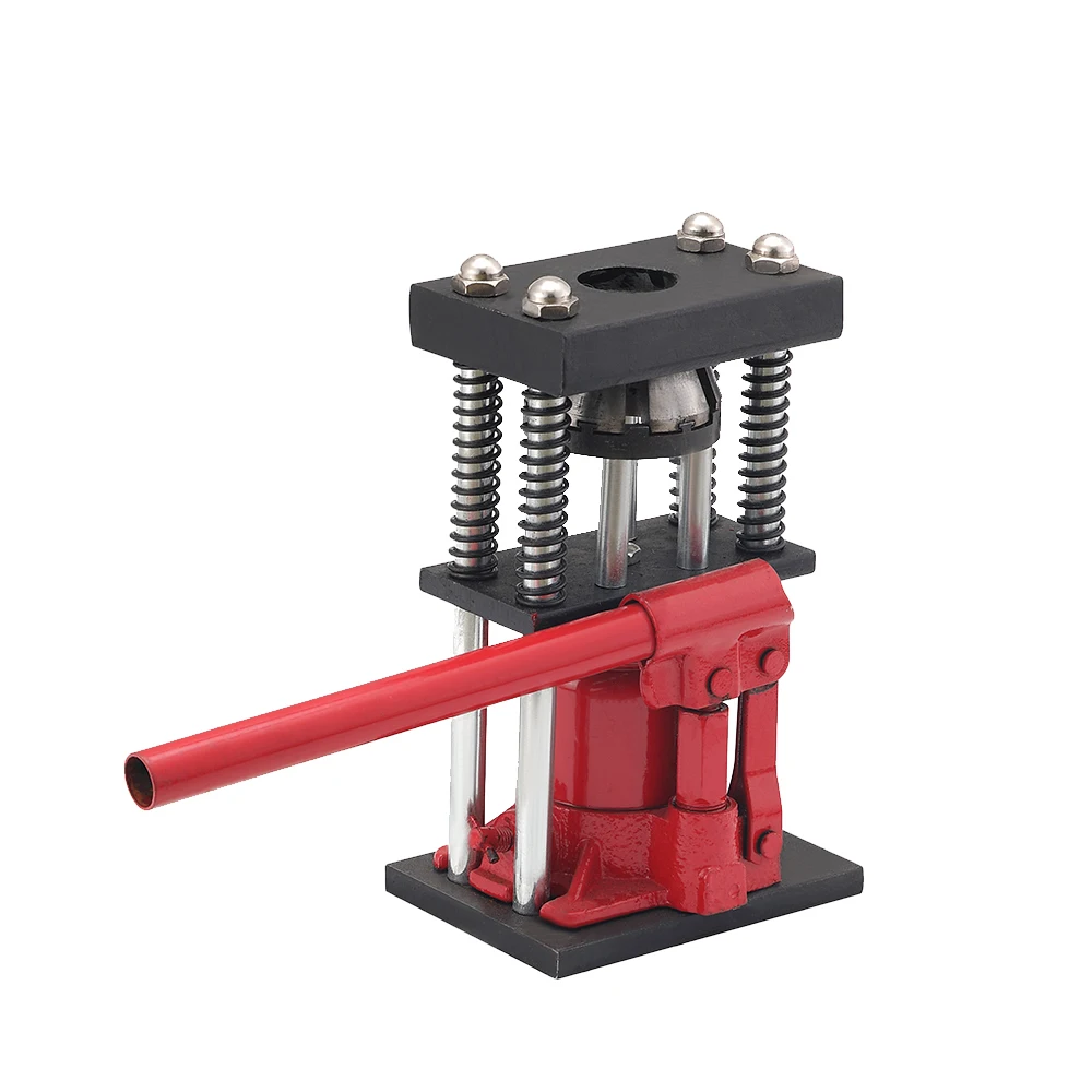 Portable small hand benchtop hydraulic bottle jack hose crimper