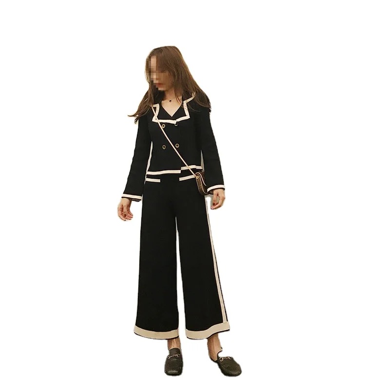 knitted set sweater pant women jogging suits knit sweater jogging suits wholesale