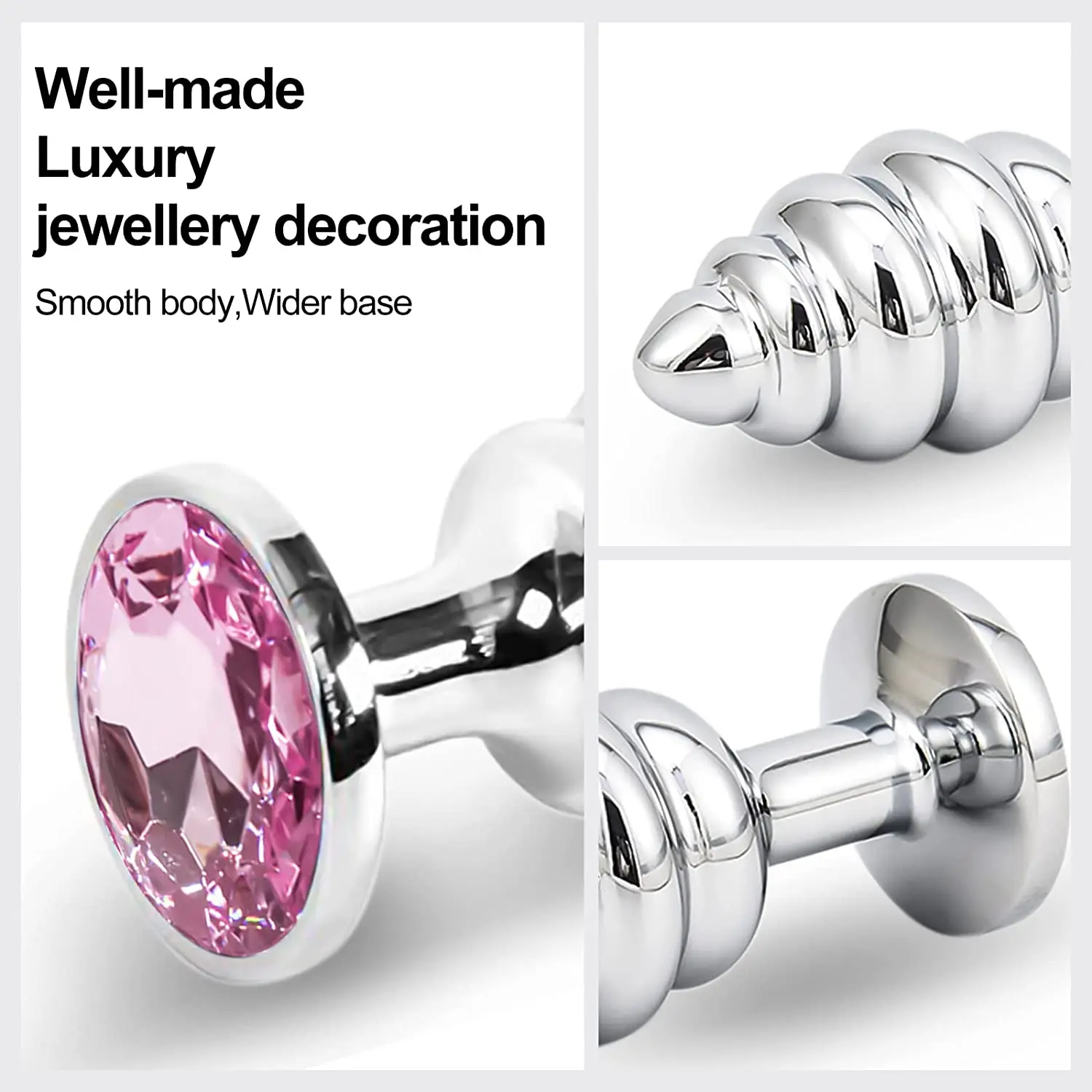 Intimate Metal Anal Plug with Crystal Jewelry Smooth Touch female Butt Plug Anal Bead Anus Dilator Anal Toys for Male Men Women%