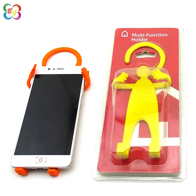 Funny accessory man shape auto car phone holder flexible silicone cell phone holder
