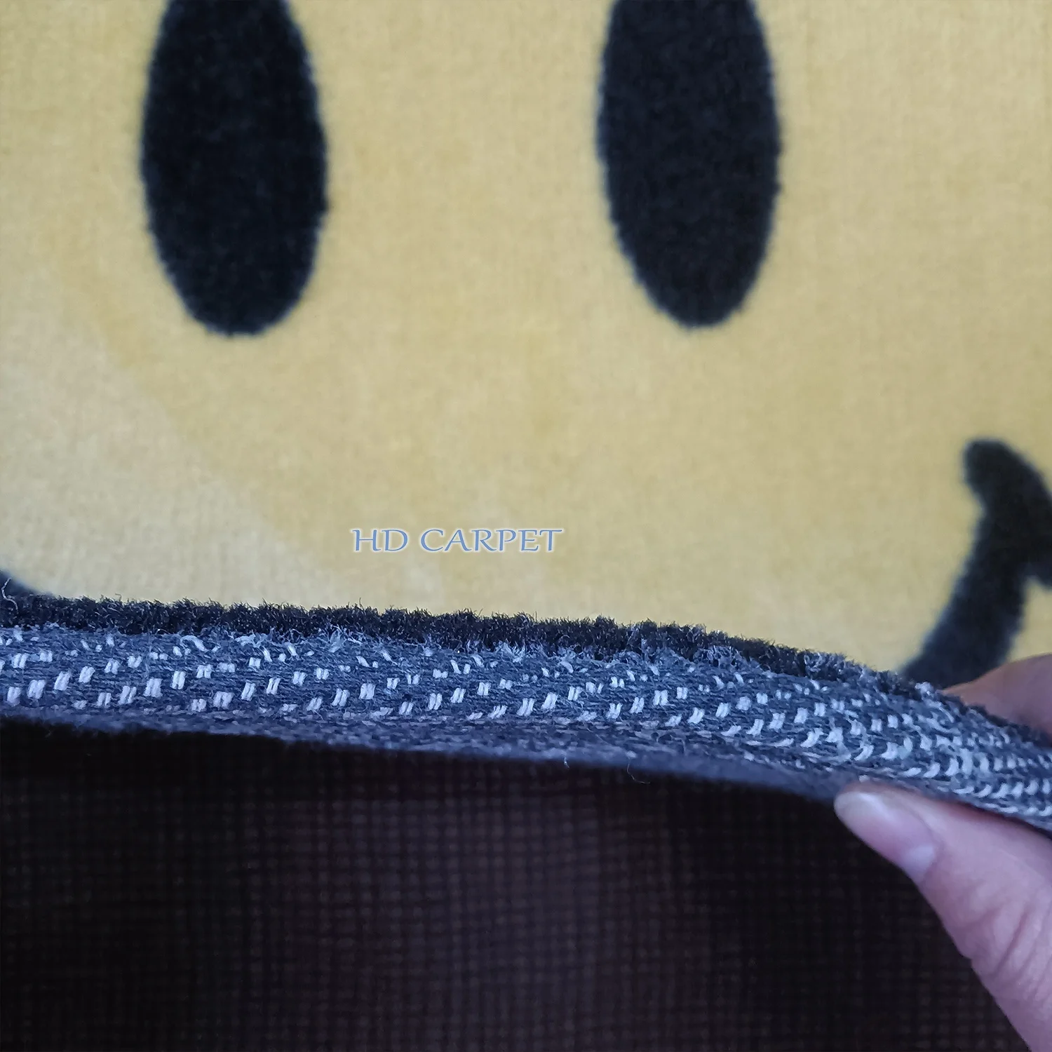 High quality washable thick carpet lovely soft flower egg smile rug for children