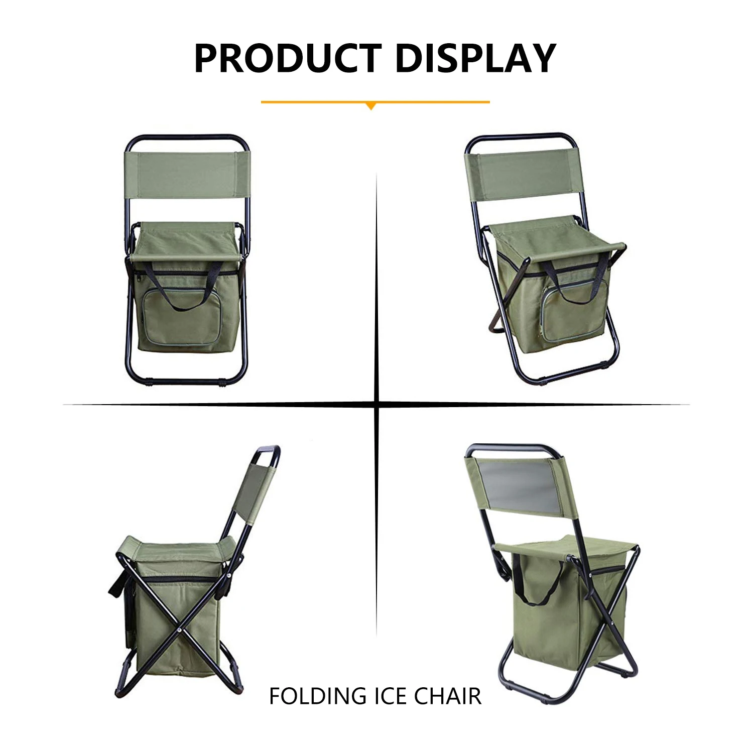 High Quality Portable Outdoor Beach Picnic Folding Ice Bag Multi Functional Camping Fishing Backpack Chair