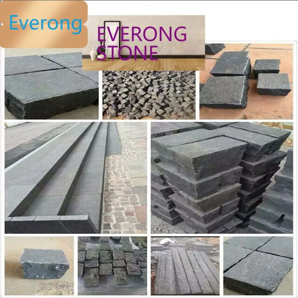 Black Basalt Cobble Stone Paving Stone for Pebble Stone Black Basalt Driving Road