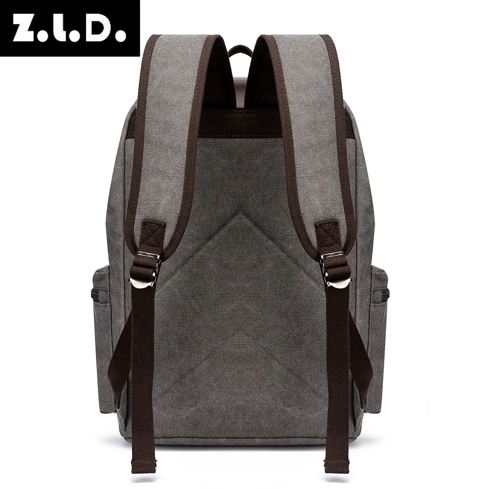 ZUOLUNDUO Fashion Wear Resistant Canvas Rucksack Backpack For Outdoor Travel Laptop Backpack For College School Backpack Unisex