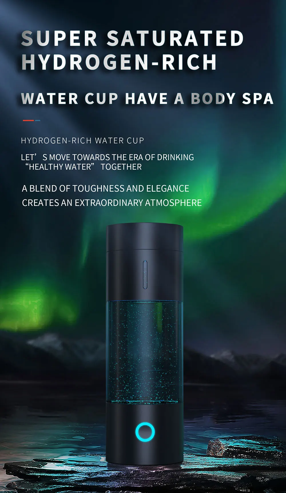 Portable Hydrogen Water Generator with SPE and Pem Technology Rechargeable Portable Glass Hydrogen Water Generator Bottle