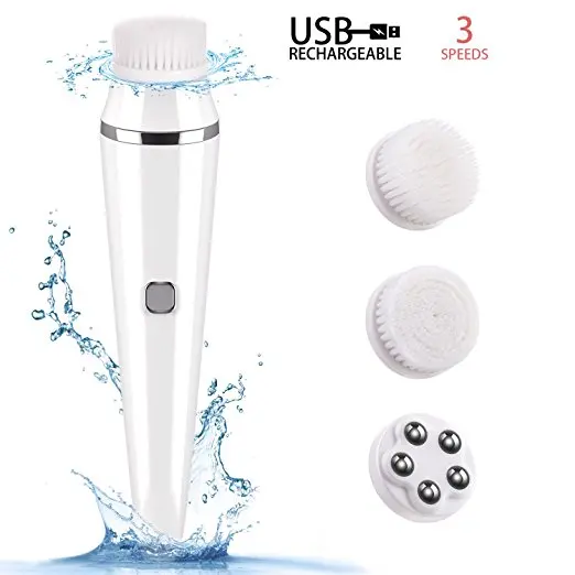 
3 in 1 Deep Facial Cleansing Brush Rechargeable Electric Face Cleanser Brush Waterproof Spin Face Brush 