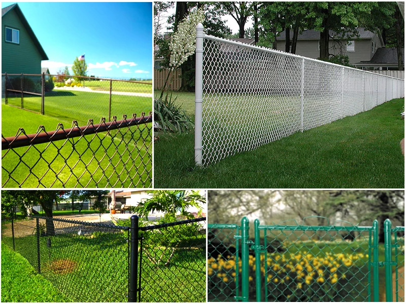 2023 Factory direct 6*6*2.4*4 Green PVC coated Chain Link Fence Wire Mesh