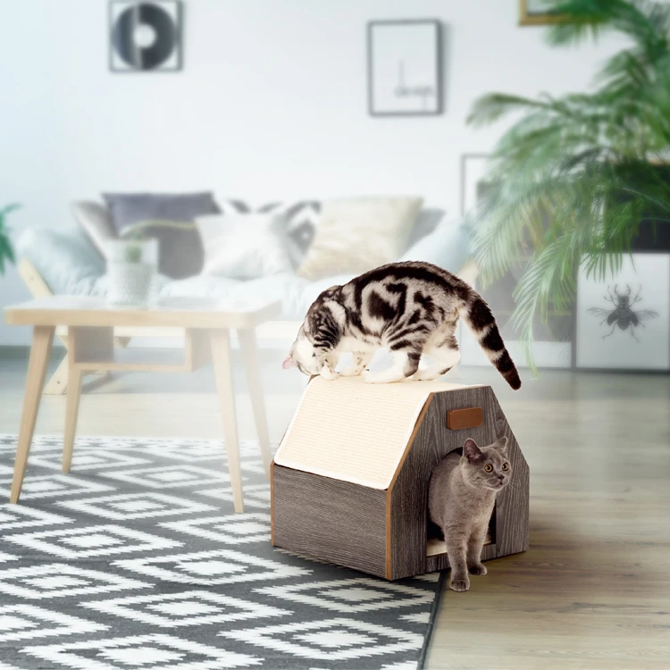 LOW MOQ Detachable Wholesale Wooden Pet Cave House Indoor Pet Wood Bed Portable Cat Box House