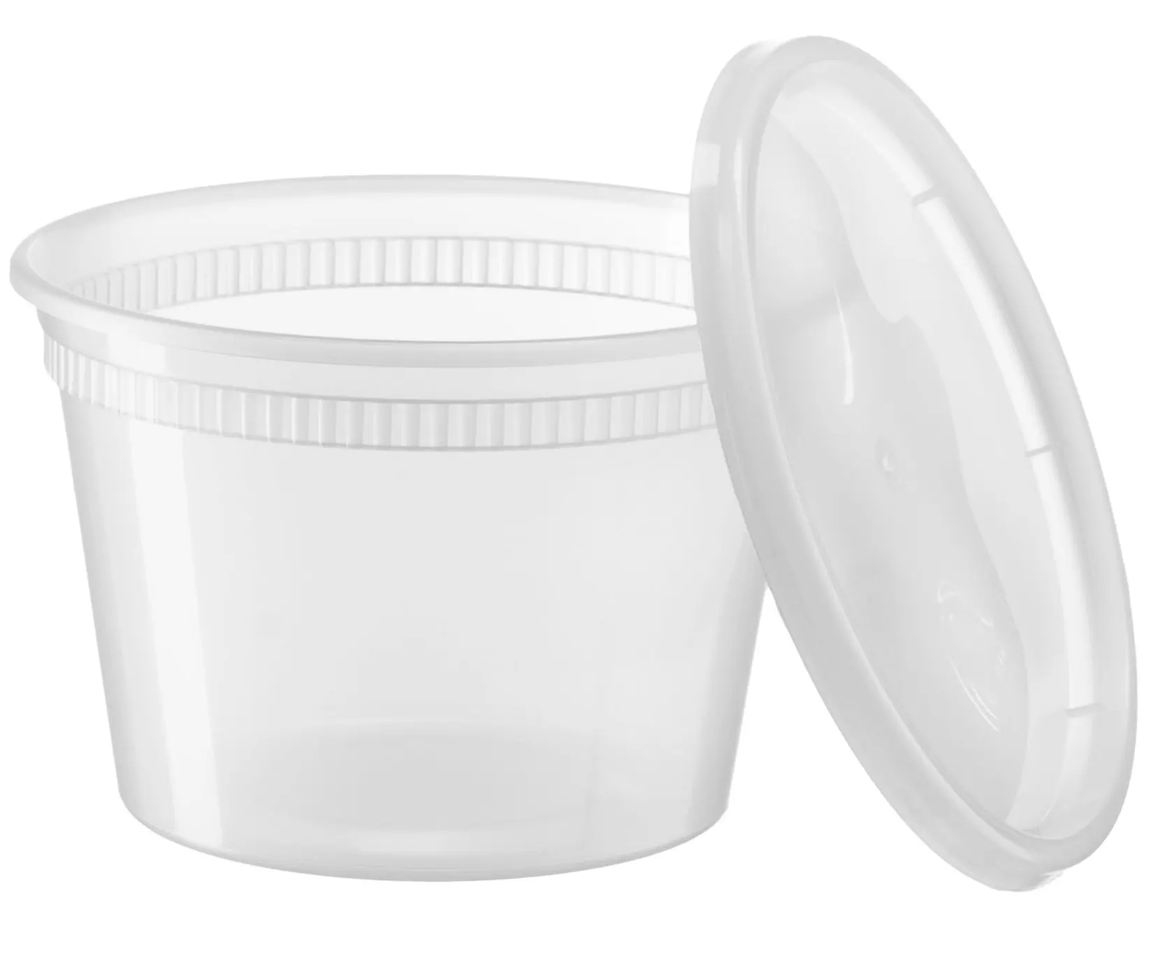 8oz 12oz 16oz 24oz 32oz 64oz Disposable Leakproof Round Plastic One Hand Cover Microwavable Food Storage Soup Deli Container
